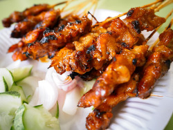 eats-and-treats:   	Pork + Chicken Satay by IAMMRKAM    	  