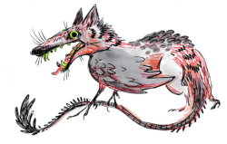 galleytrot:sketch request for a cat, a raven, or a possum so