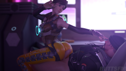 buttsfm: Picture   Tracer rubs cock with her butt cheeks   