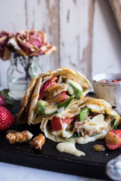 foodopia:  Honey Mustard Pretzel Crusted Chicken and Brie Crepes