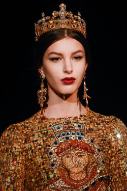 ifeelbetterer:  hellotailor:  Entirely by accident, this season’s Dolce &amp; Gabbana turned out to be incredibly topical. Inspired by the Vatican and showing at Fashion Week just after the news broke about the Pope’s retirement, this collection was