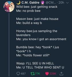 whitepeopletwitter: Bees are Bros