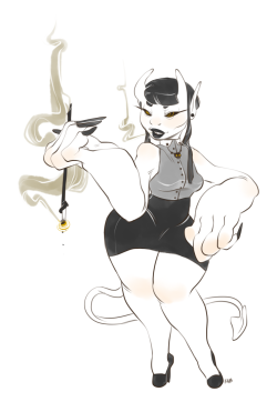 theveryworstthing:  demon business babe commission for Rittz!