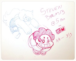 gracekraft:  A quick sketch to celebrate the Steven Bomb going