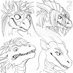 zoologicallydubious:Inks are done for the latest headshot batch!