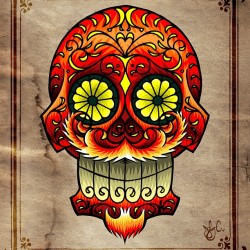 jobyc:  Have a nice dapper #sugarskull goodnight.  #tattoo #tattooart