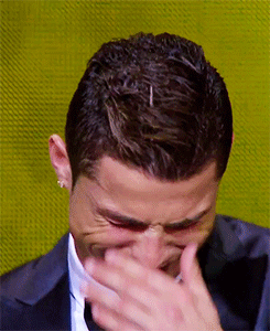 3piquenbauer:  Cristiano Ronaldo cries in his award FIFA Ballon