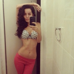 skinny brunette selfshot her young skinny body with real hot