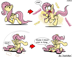 pony-effect:  Flutterflop by ~YoshiMan1118  x3 Daww. Poor Flutters