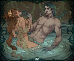 Poseidon & Tyro by Stregatto10.Â 