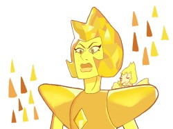 disturbingaliens:  Yellow Diamond and her little brat.   Art