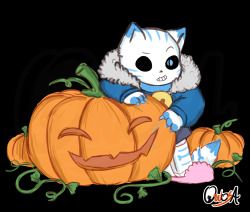 owosa:  Request from the stream: Kitty!sans in a pumpkin patch