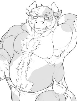 ralphthefeline:  Bull is today’s animal for pudgy Ralph. Decided