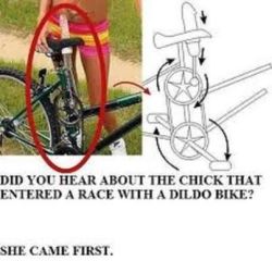 Did you hear about the chick that entered a race with a dildo