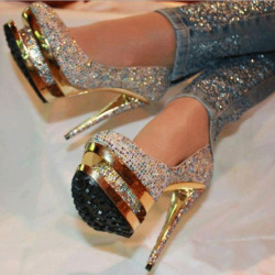 shoespie:    Hot Luxurious Rhinestone Platform Stiletto Heels