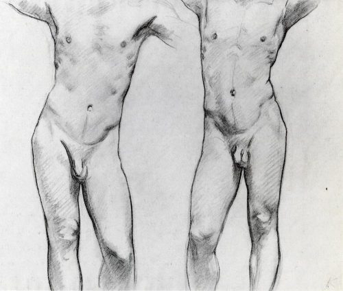 artist-sargent: Torsos of two male nudes, John Singer Sargent