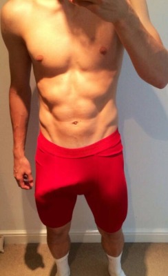 aaronmoods:  red shorts on? or red shorts off?❤️