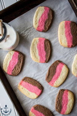 ffambrosia-blogs:  fullcravings:  Neapolitan Butter Cookies 