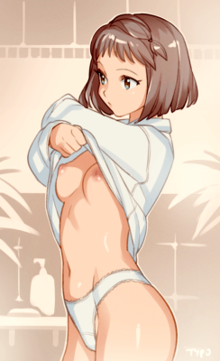 requiemdusk:Hitomi getting ready for a shower.    Shin Seiki