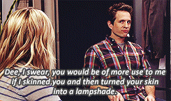 notlikeabird:  iasip meme: 1/9 running gags “serial killer, i like that. i like that. it’s a little bit of an exaggeration, but i see your point. and i like it, i take it as a compliment.” 