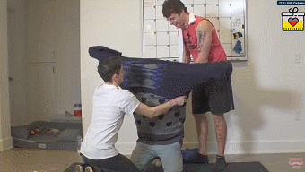 markipliergamegifs:  “I can’t put down my arms!” Blindfold Friend Yoga
