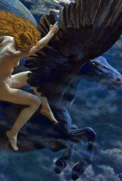 c0ssette:  Edward Robert Hughes, Dream Idyll (A Valkyrie) 1902,detail.