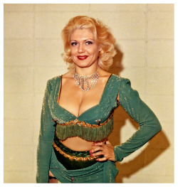  Jennie Lee       aka. &ldquo;The Bazoom Girl&rdquo;.. Vintage polaroid from 1963 captures Jennie posing backstage, at an unidentified theatre.. 