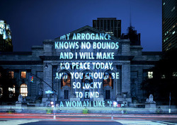 babyzoloft:  bible-jpg:  Jenny Holzer  “Ishtar Awakens in Chicago”