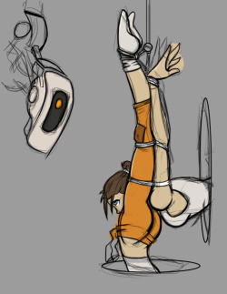 dasflutemk2:  grosslyabnormal:  Chell and Glados Unfinished by