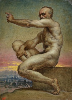 hadrian6:Self Portrait - Nude. 1850-60. Jean Baptiste Frenet.
