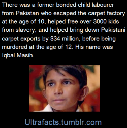 ultrafacts:  Iqbal Masih was four years old when his father sold