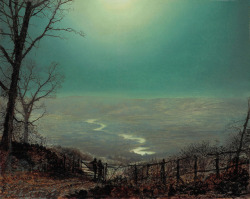 zhiantara: A Wet Road By Moonlight, Wharfedale (1871) John Atkinson