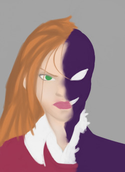 Coloring my redraw Gwen Tennyson.  Trying to do something I’ve