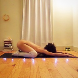 jesstaras:  Child’s pose is a restful and grounding yoga posture.