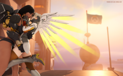 Pharmercy celebrating Valentine’s DayModels used: Pharah, Mercy