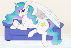 outlawmares: Celestia’s couch. It might be more of a love seat,
