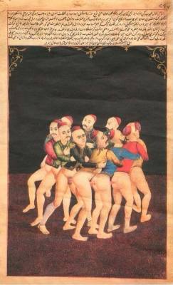 some-velvet-morning:  A miniature depicting homosexual sex in