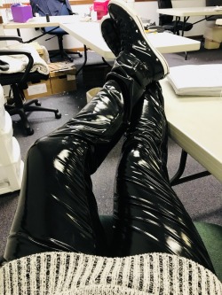 guysinleatherpants:Made a boring day alone at the office fun