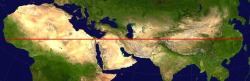 maptitude1:  This map shows the longest straight line one can