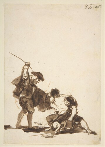 met-drawings-prints:  A man breaking up a fight; page 82 from