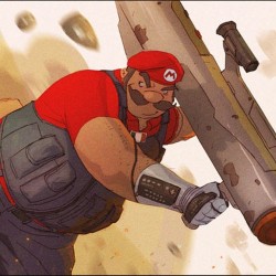 officiallykizer:  Military Mario. Inspired by one of meh pals