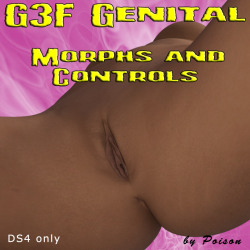 Just in!! G3F Gens Morphs &amp; Controls&quot; is a set of 61 morphs and controls for  the new G3F genital figure to be used with Genesis 3 Female on Daz  Studio 4.8.  This is a DS4 only product. Poser conversions are not tested! Hit the link or picture