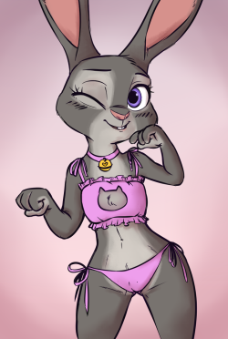 kittyjar:  Judy wearing a cat keyhole bra~ ♥   *sweating* <3