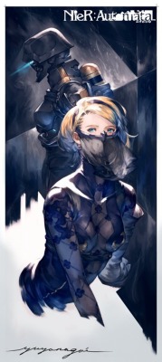 dunningkrugerexplainseverything: Nier: Automata art by Yuya Nagai