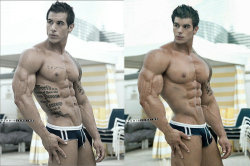 musclemex:  Alan Valdez morph by builtbytallsteve. Don’t usually