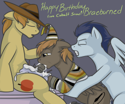 asknsfwcobaltsnow:   -Cream filled cake-Happy birthday Braeburned!