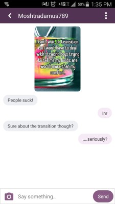 cispeopletexting:  I…what?   “Fuckin people doing the thing…