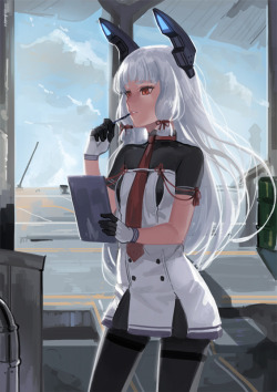 艦隊これくしょん、叢雲（艦これ）、deras、パンスト、ロングヘア、クリップボード、thighband