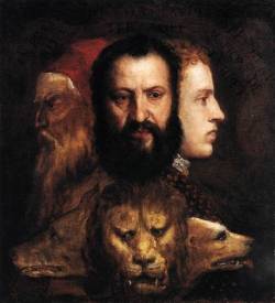 artist-titian: Allegory of Time Governed by Prudence, 1565, Titian
