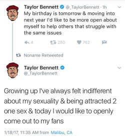 rudelyfe:   wereallygoneactlike:  Taylor Bennett comes out as